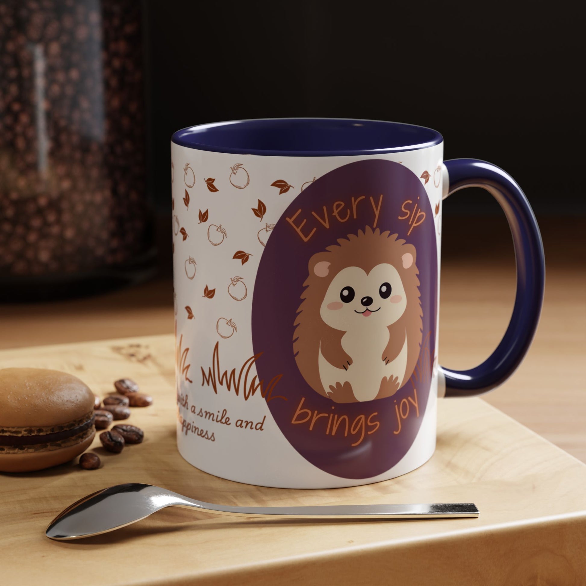 Mug Cute Hedgehog Accent Coffee Mug , Funny Gift for Animal Lovers, (11oz) (15oz)