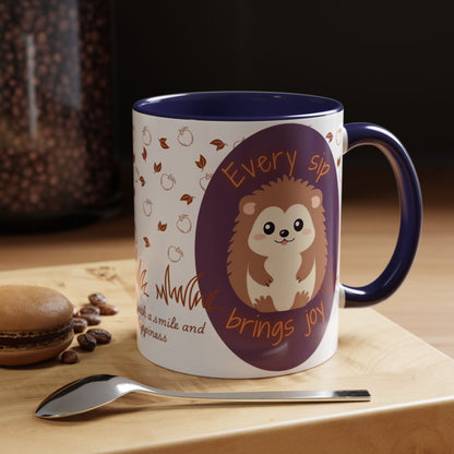 Mug Cute Hedgehog Accent Coffee Mug , Funny Gift for Animal Lovers, (11oz) (15oz)