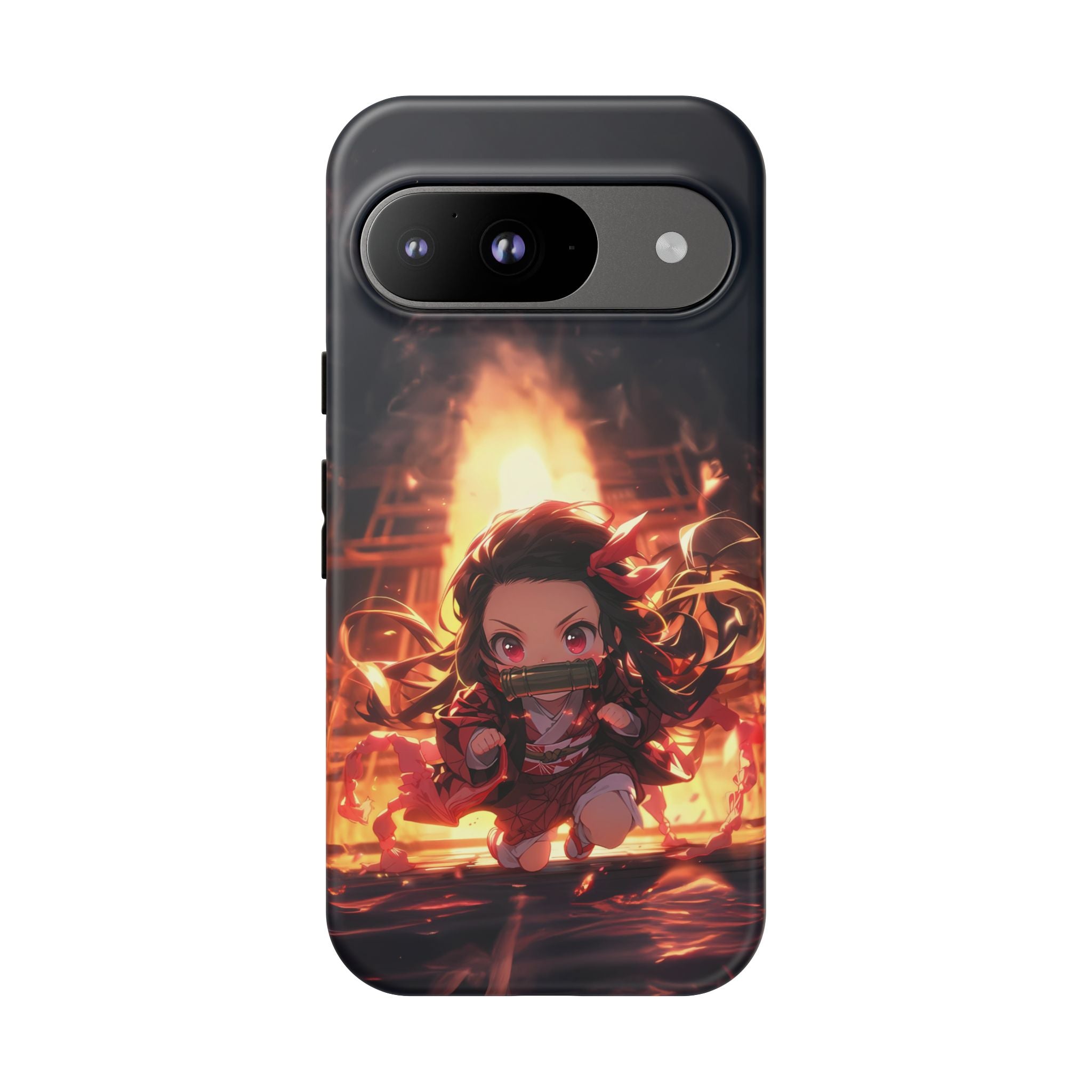 Chibi Nezuko Kamado Tough Phone Case – Anime Protective Case for iPhone & Samsung, UV Resistant, Durable & Stylish