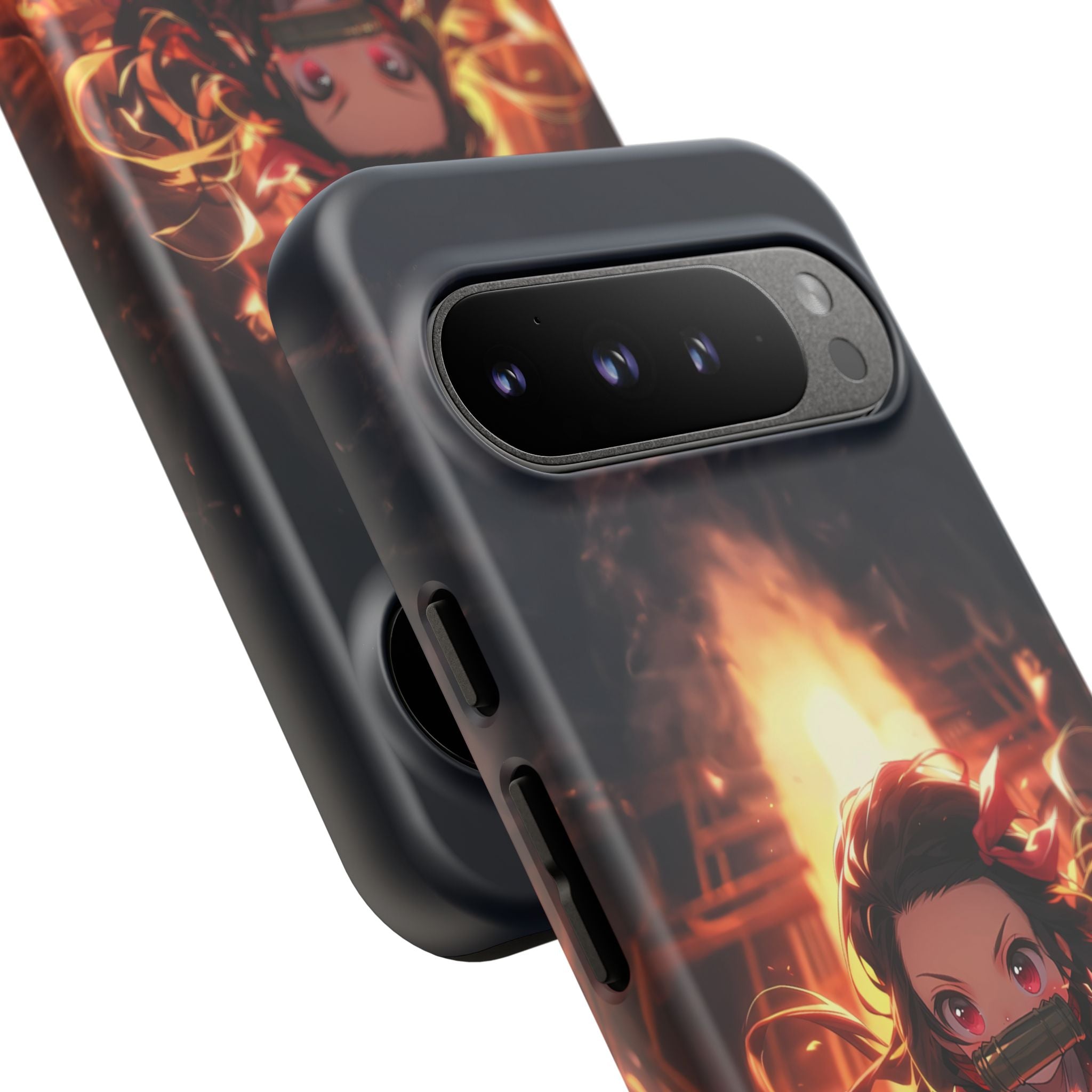 Chibi Nezuko Kamado Tough Phone Case – Anime Protective Case for iPhone & Samsung, UV Resistant, Durable & Stylish