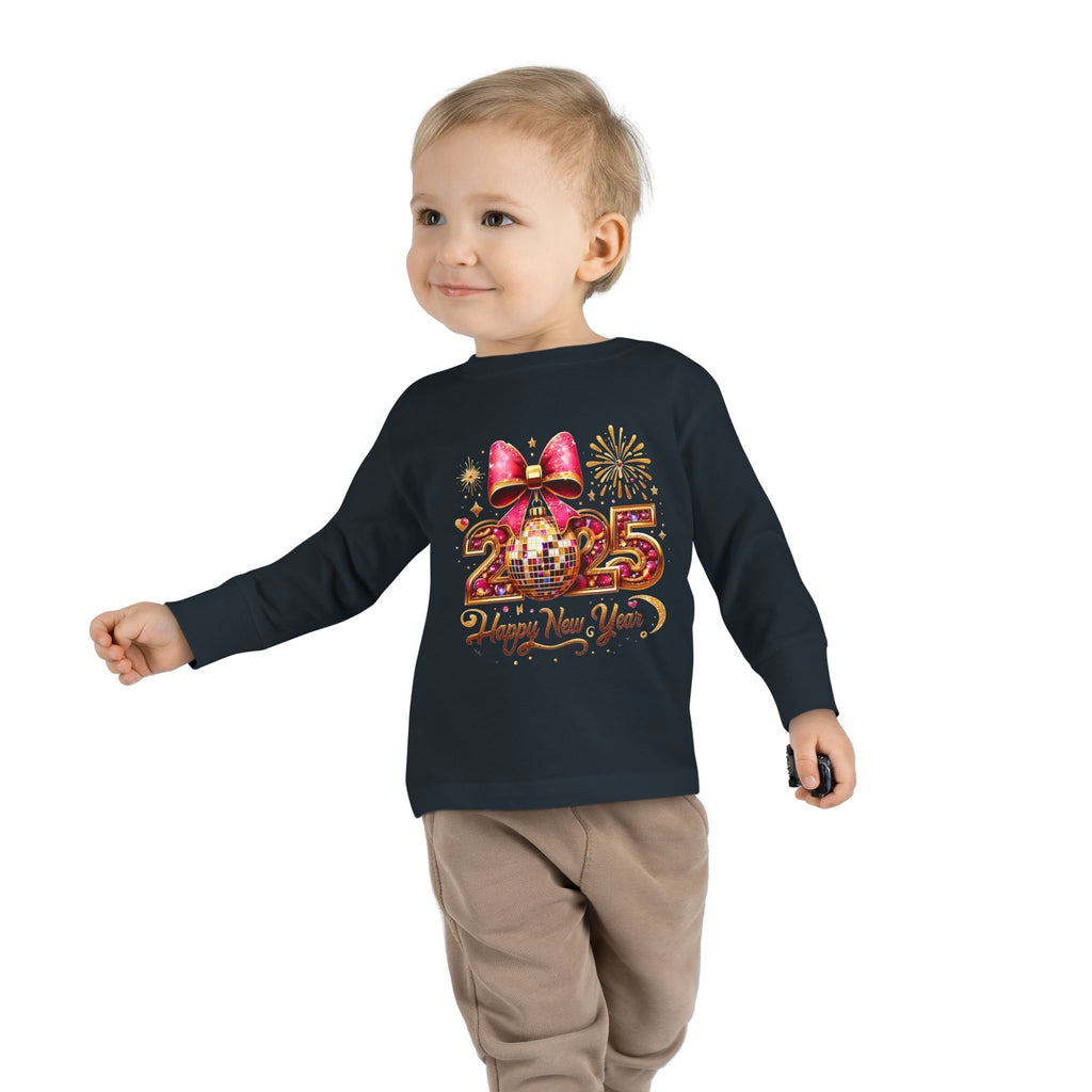 Toddler Long Sleeve Tee - 2025 Happy New Year Disco Design