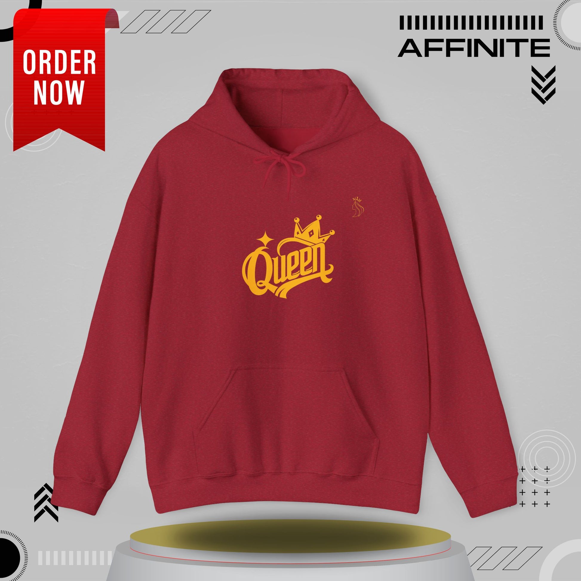 Hoodie Rule in Style: The Ultimate 'Queen' Hoodie for Everyday Royalty! Antique Cherry Red