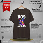 T-Shirt T Shirt Drawing - Dog Lover Graphic Tee (Unisex Cotton) Brown