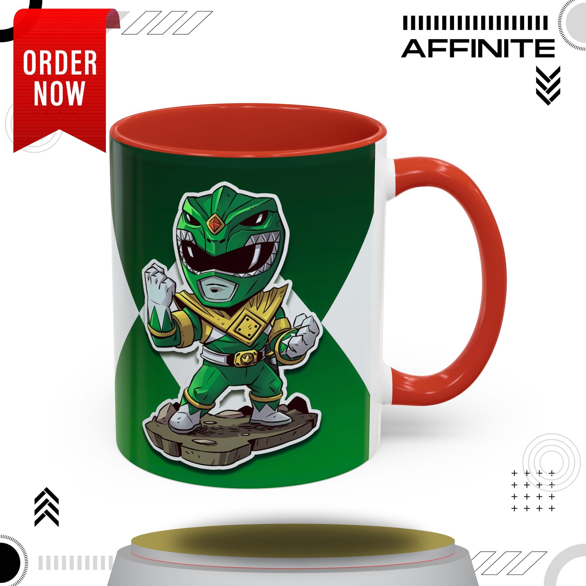 Mug Green Ranger Mug – 11oz & 15oz Mighty Morphin Power Rangers Ceramic Cup 11oz Red