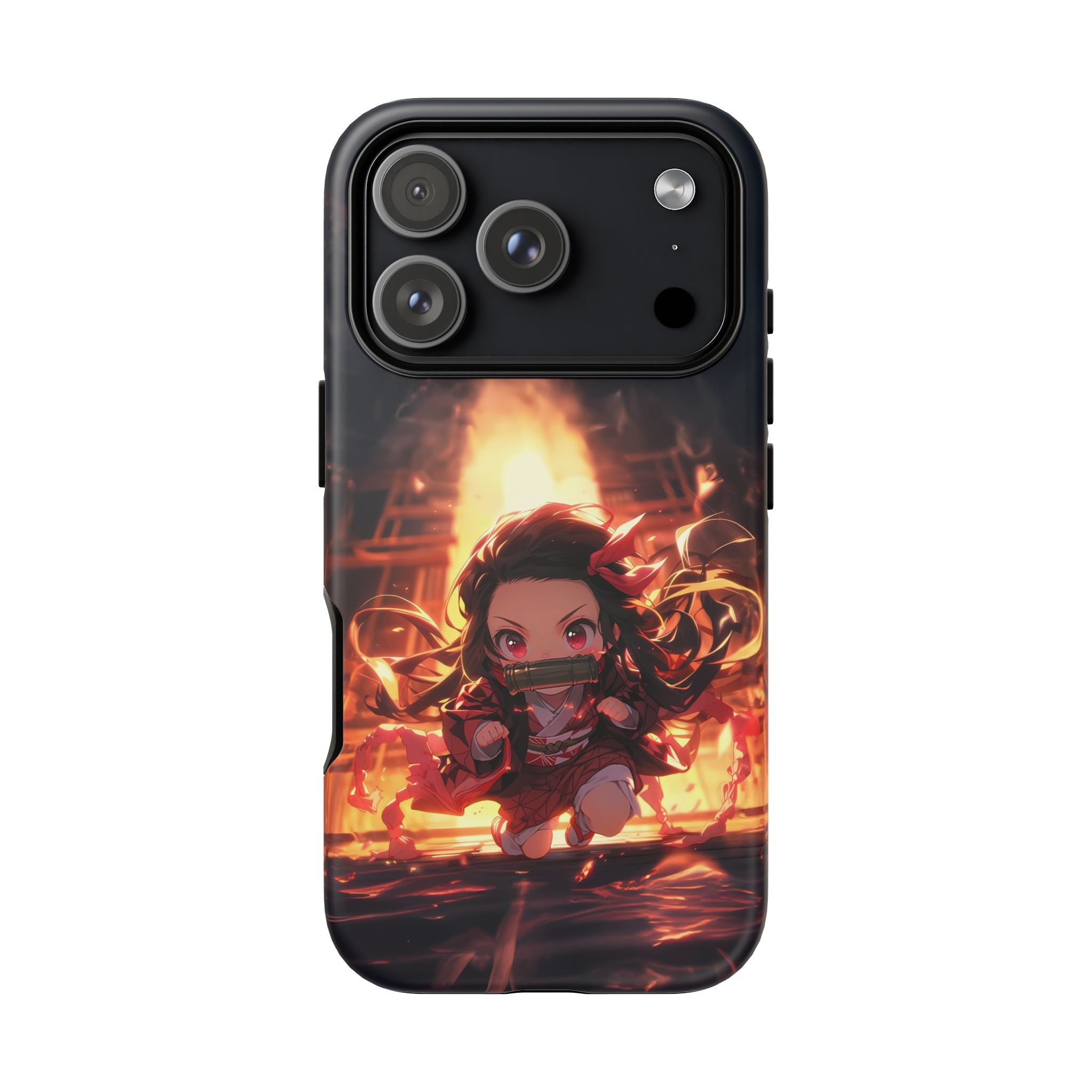 Chibi Nezuko Kamado Tough Phone Case – Anime Protective Case for iPhone & Samsung, UV Resistant, Durable & Stylish