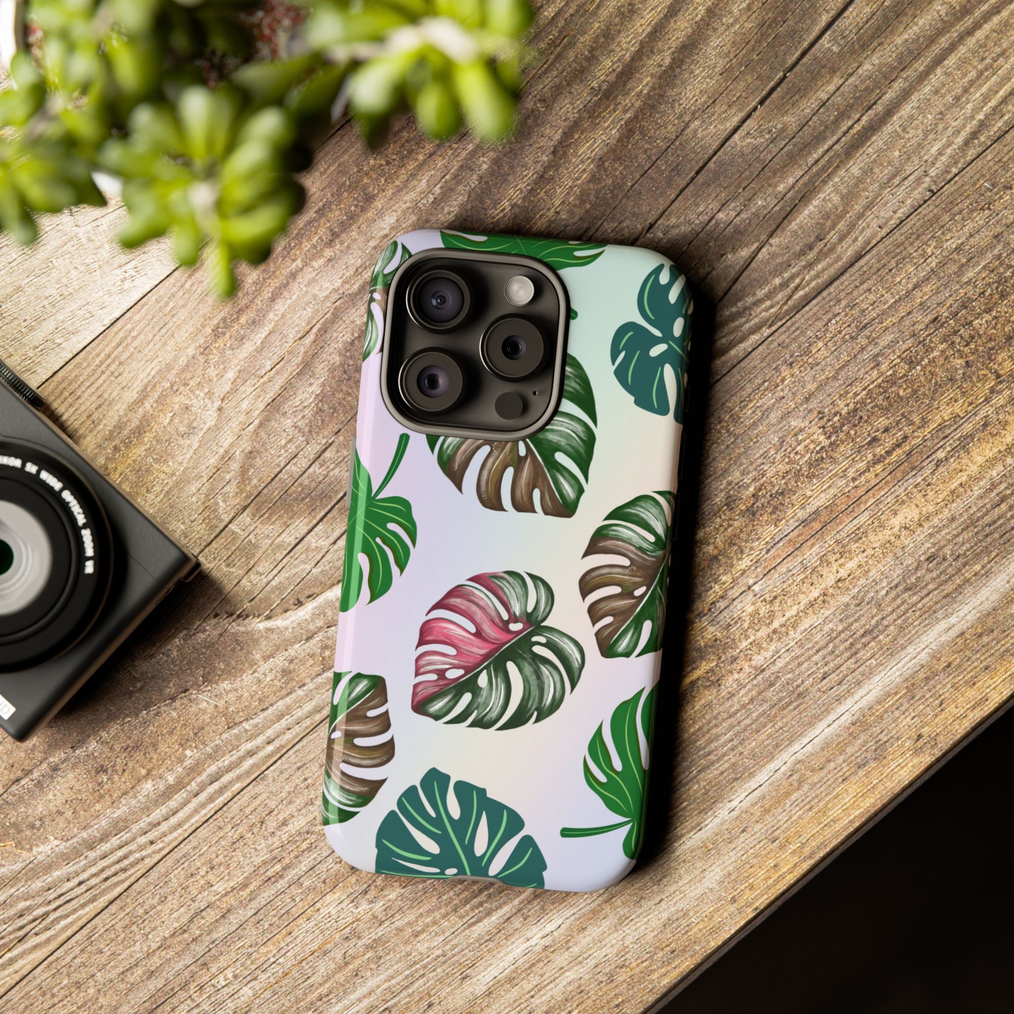 Tough Cases - Monstera Leaf Themed Phone Protection for iPhone, Samsung, and Google Pixel (Matte/Glossy)