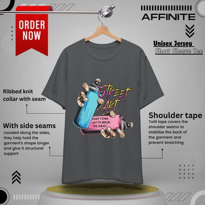 T-Shirt Street Art T-Shirts - Keep Trying Unisex Tee | Graphic Urban Wear Asphalt