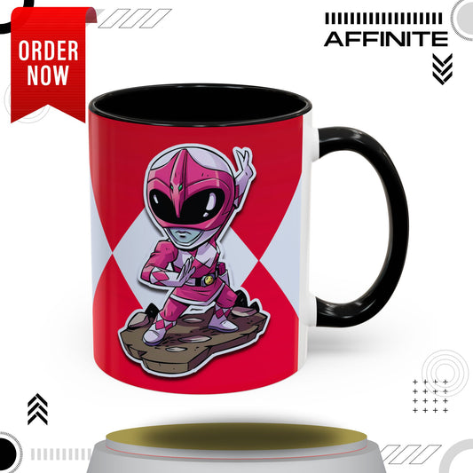 Mug Mighty Morphin Power Rangers Pink Ranger Ceramic Mug - 11oz & 15oz Coffee Mug - Accent Mug for Pop Culture Fans 11oz Black