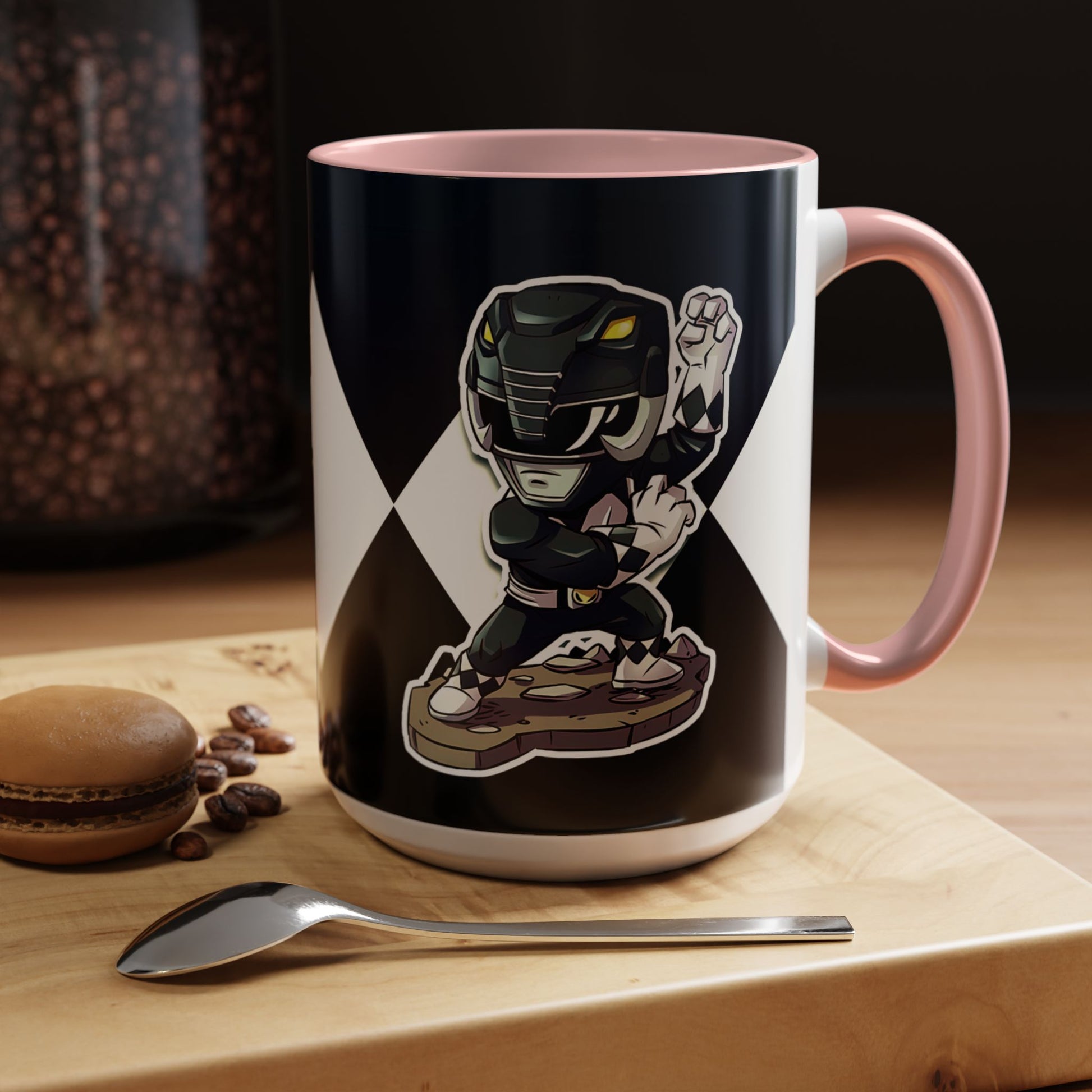 Mug Mighty Morphin Power Rangers Black Ranger Ceramic Mug - 11oz & 15oz Coffee Mug - Accent Mug for Pop Culture Fans