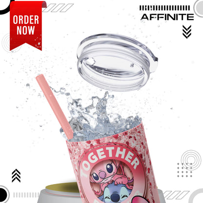 Tumblers Lilo and Stitch Glitter Tumbler - 20oz Disney 'Together Forever' Cup