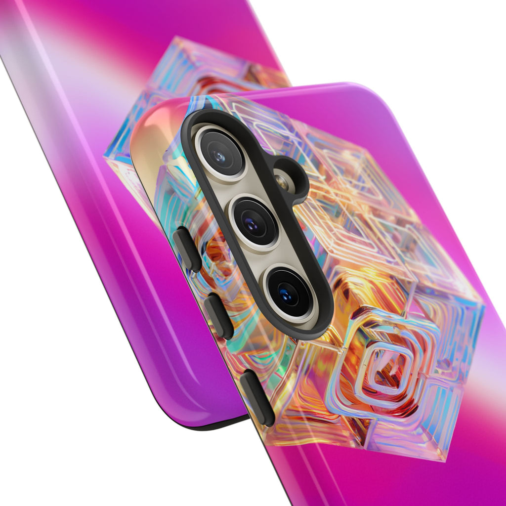 Vibrant 3D Cube Phone Case - Colorful Gradient Art for iPhone, Samsung & Pixel