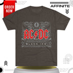 T-Shirt ACDC Black Ice T-Shirt - Official Graphic Rock Tee (Unisex) Tri-Blend Macchiato