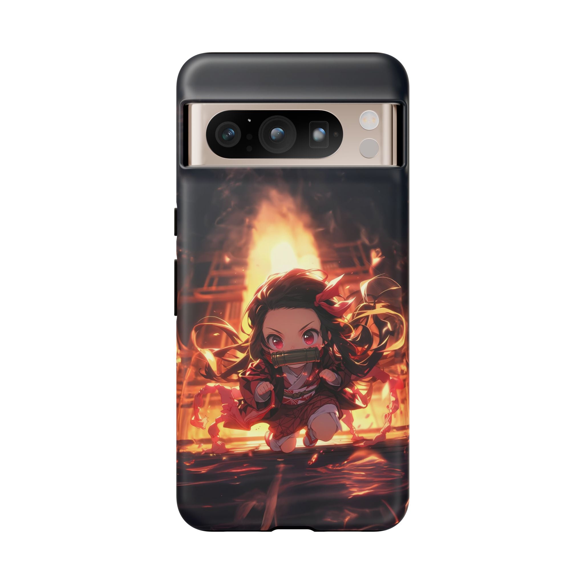 Chibi Nezuko Kamado Tough Phone Case – Anime Protective Case for iPhone & Samsung, UV Resistant, Durable & Stylish