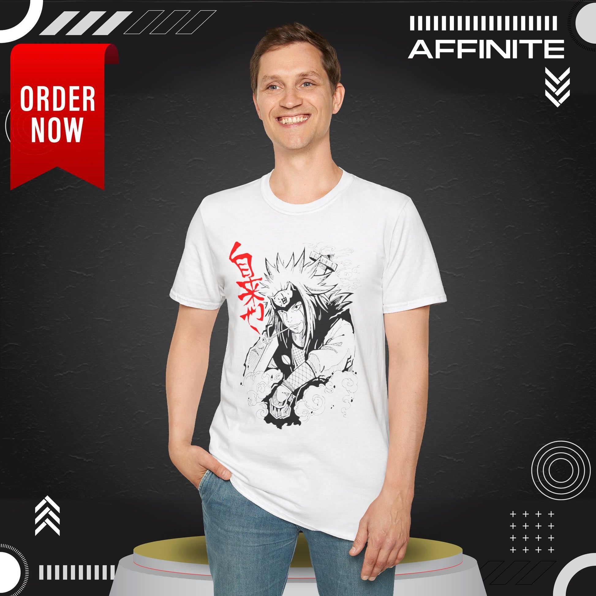 T-Shirt Anime-Jiraiya Inspired Unisex Softstyle T-Shirt with Bold Graphics