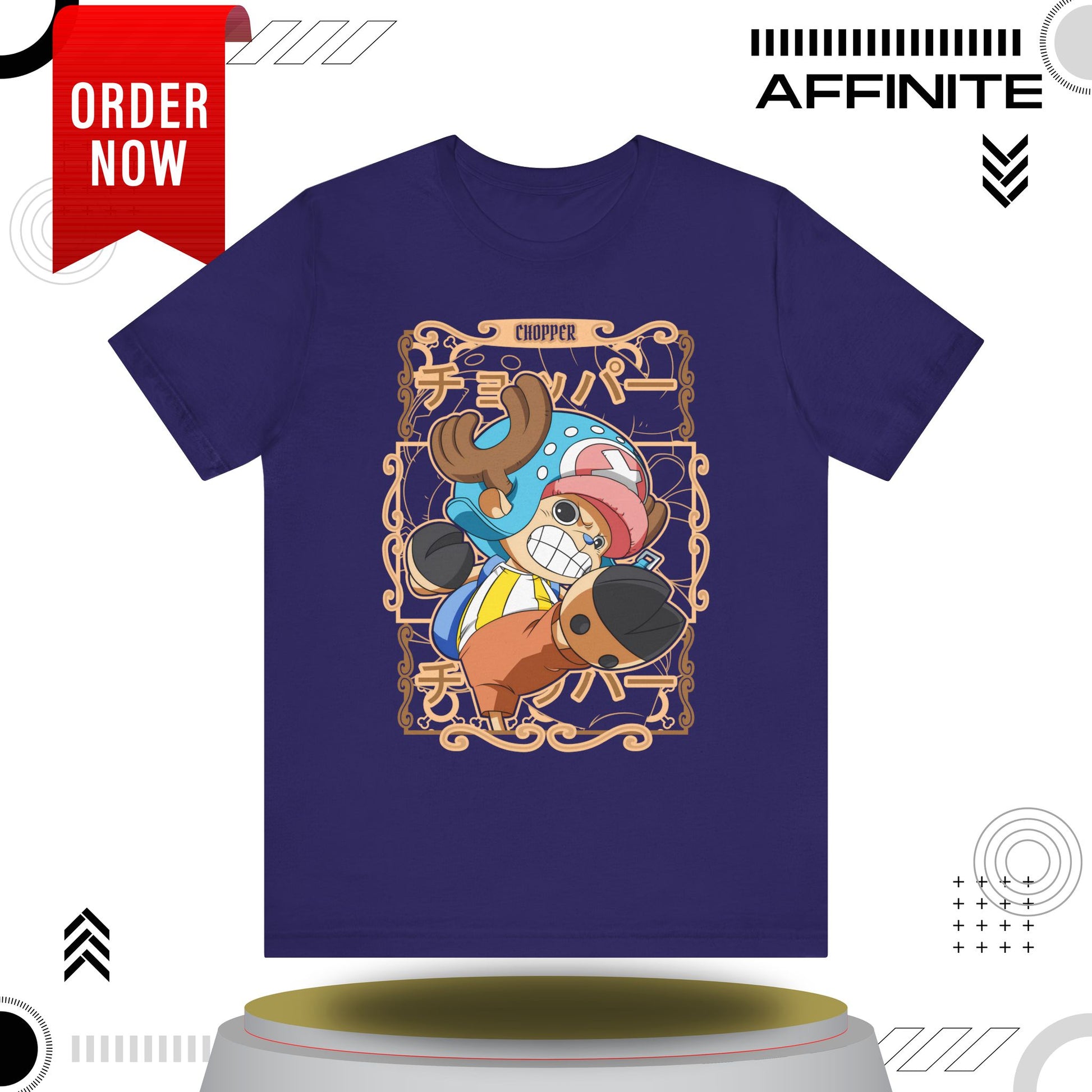 T-Shirt Anime-Inspired Unisex Short Sleeve Tee - 100% Cotton Chopper T-Shirt by Bella+Canvas Team Navy