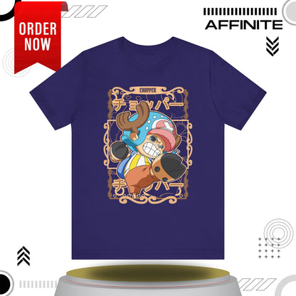 T-Shirt Anime-Inspired Unisex Short Sleeve Tee - 100% Cotton Chopper T-Shirt by Bella+Canvas Team Navy
