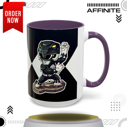 Mug Mighty Morphin Power Rangers Black Ranger Ceramic Mug - 11oz & 15oz Coffee Mug - Accent Mug for Pop Culture Fans 15oz Purple