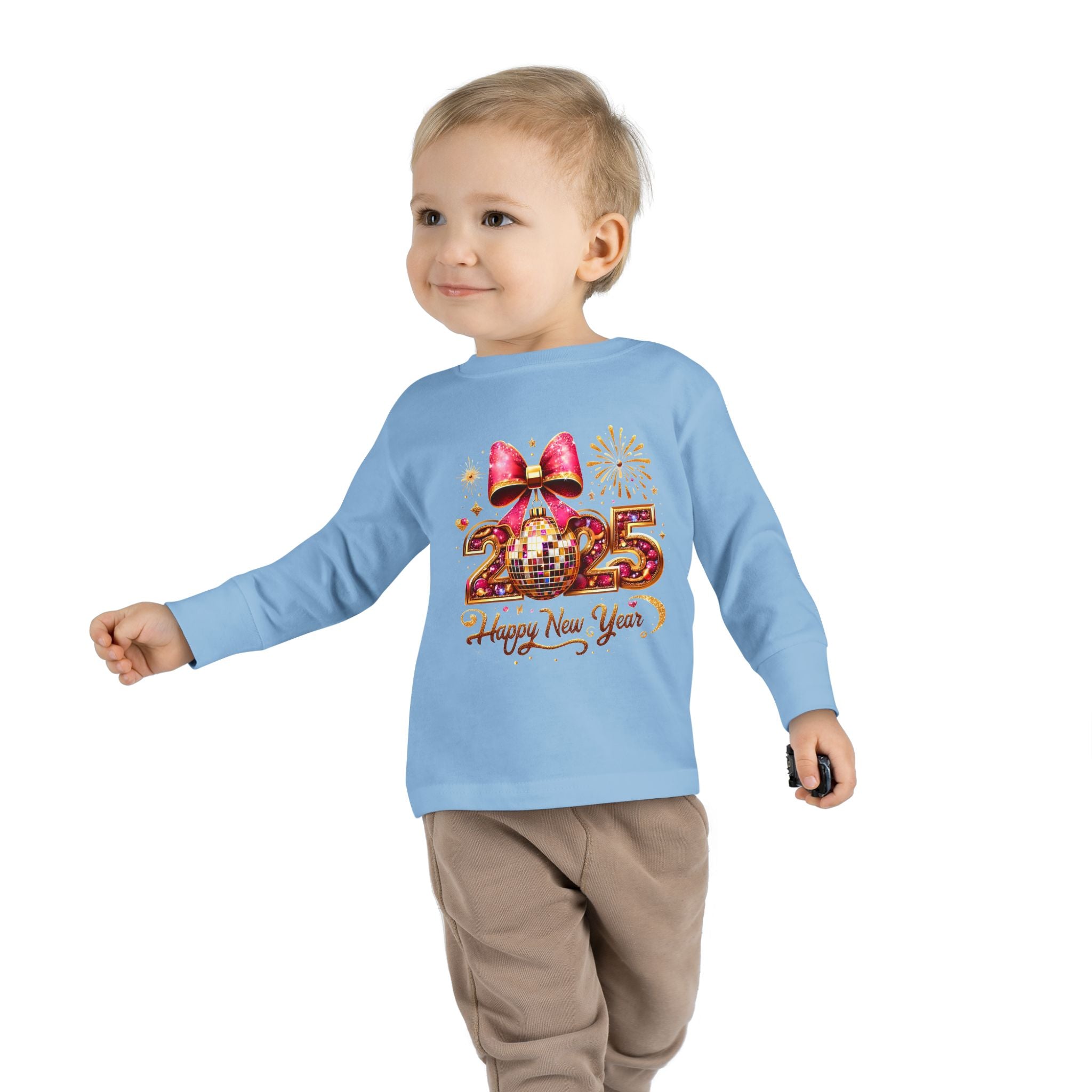 Toddler Long Sleeve Tee - 2025 Happy New Year Disco Design