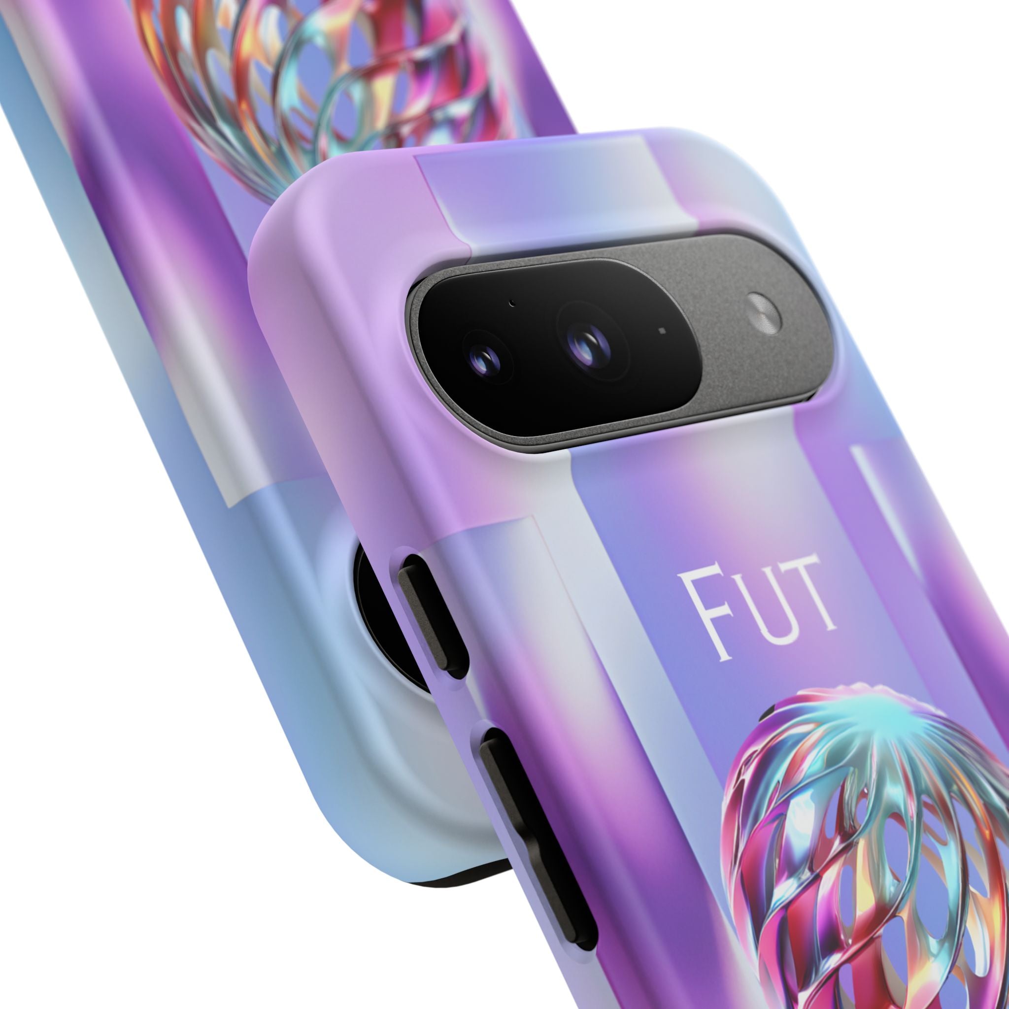 Futuristic Gradient Tough Case – 'Future is Now' 3D Design | Shockproof & UV Protected