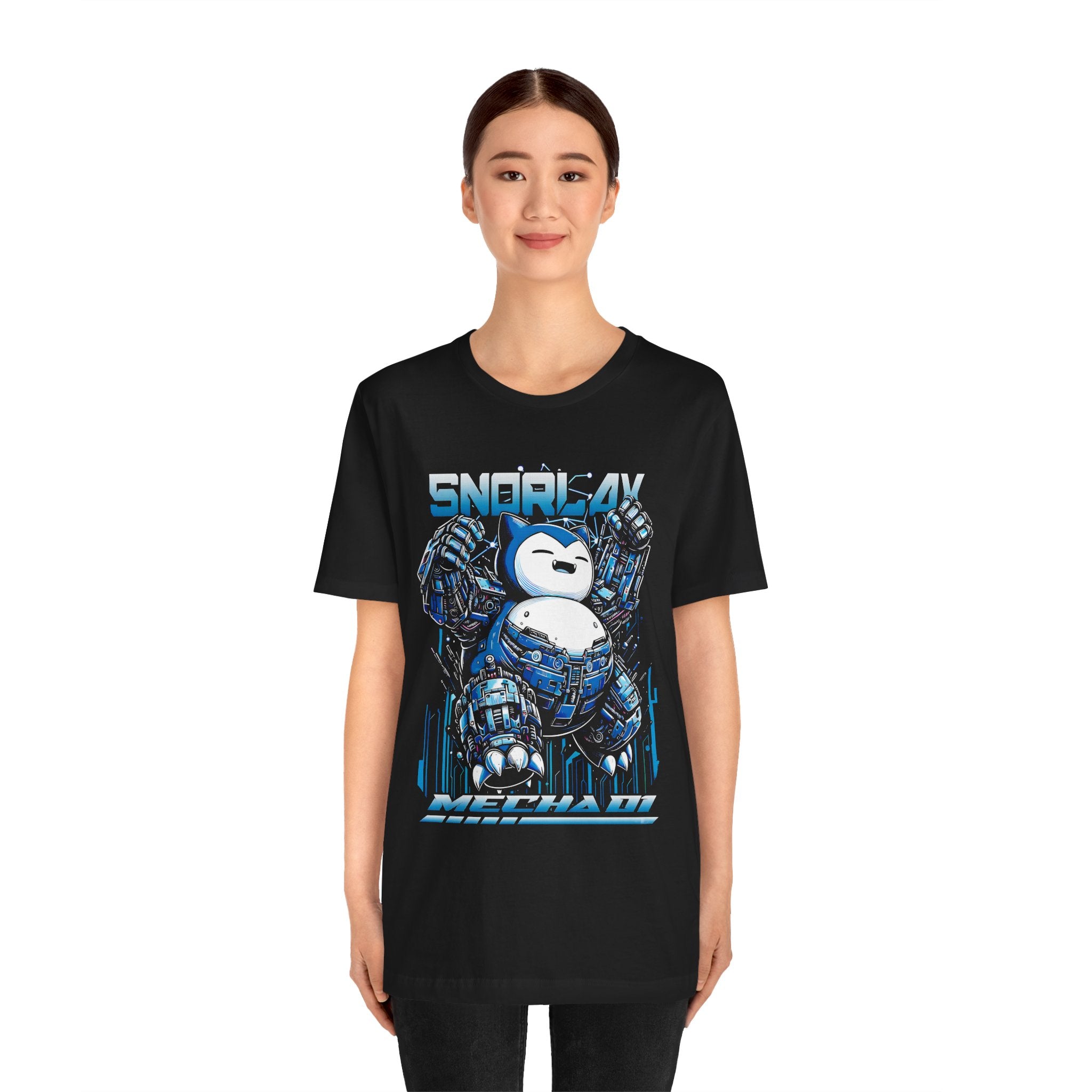 Robot Snorlax Shirt – Anime-Inspired Graphic Tee by Bella+Canvas