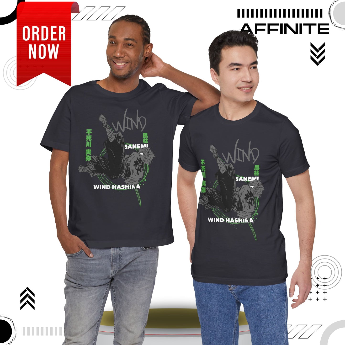 T-Shirt Sanemi Wind Hashira Shirt - Official Demon Slayer Merch (Unisex Anime Tee)