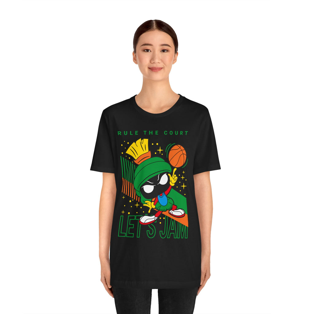 Cartoon Marvin Basketball Graphic Tee - "Rule the Court, Let's Jam!"