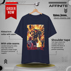 T-Shirt Marvel T Shirt - Deadpool Graphic Tee (Unisex Cotton) Navy