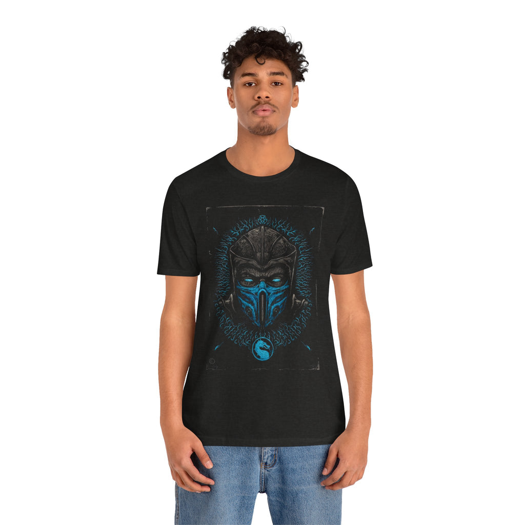 T-Shirt Epic Gamer Tee | Blue Flame Masked Warrior