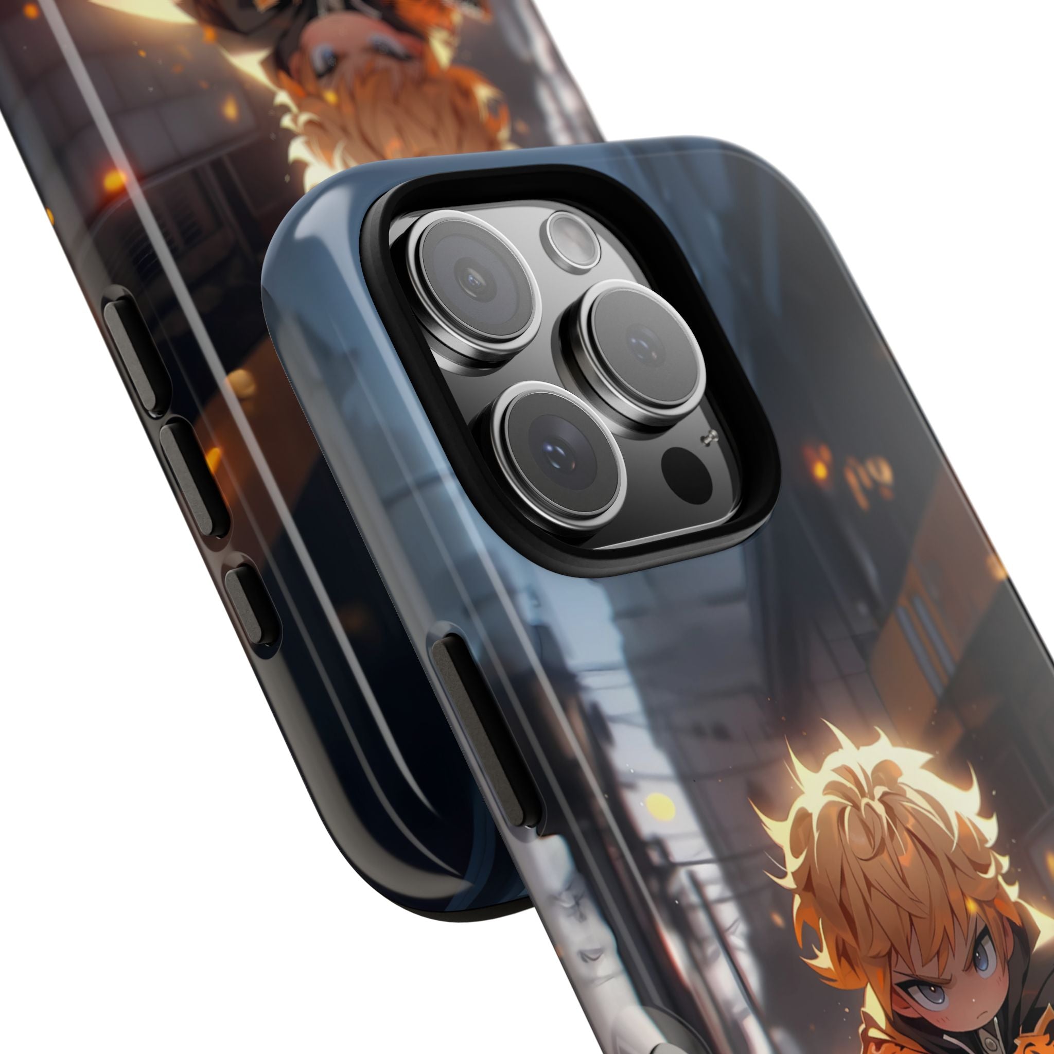 Chibi Zenitsu Lightning Tough Phone Case – Anime Protective Case for iPhone & Samsung, UV Resistant, Durable & Stylish