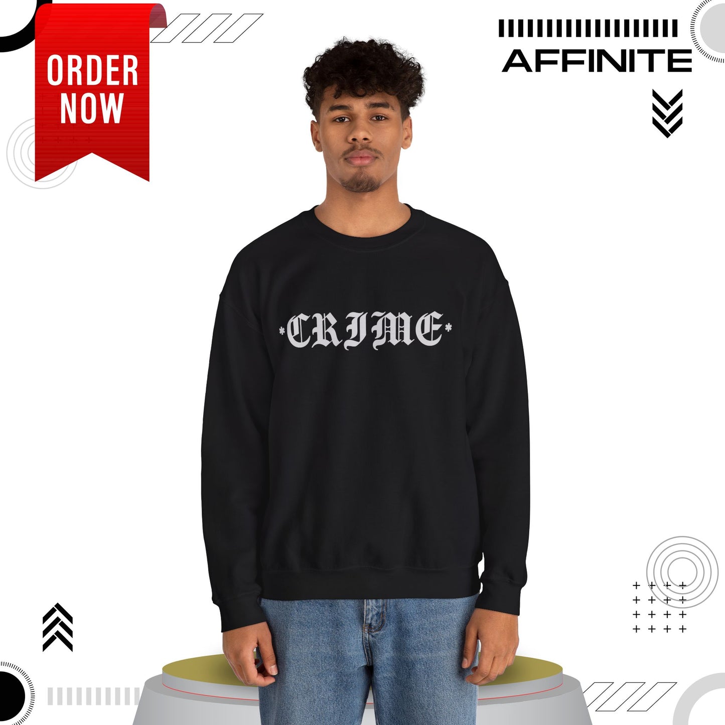 Sweatshirt CRIME Graphic Sweatshirt - Unisex Heavy Blend Crewneck (Cotton/Polyester)