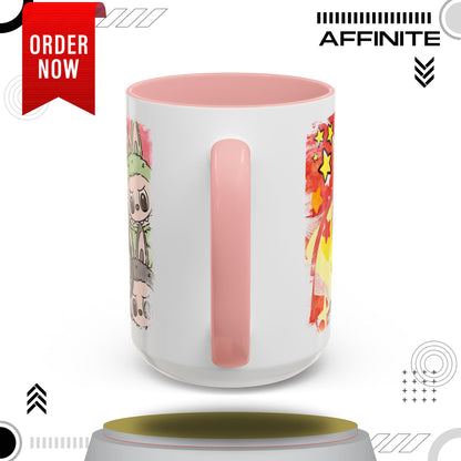 Mug Lazy Yoga Labubu Cartoon Accent Coffee Mug - Fun and Playful Design for Coffee Lovers