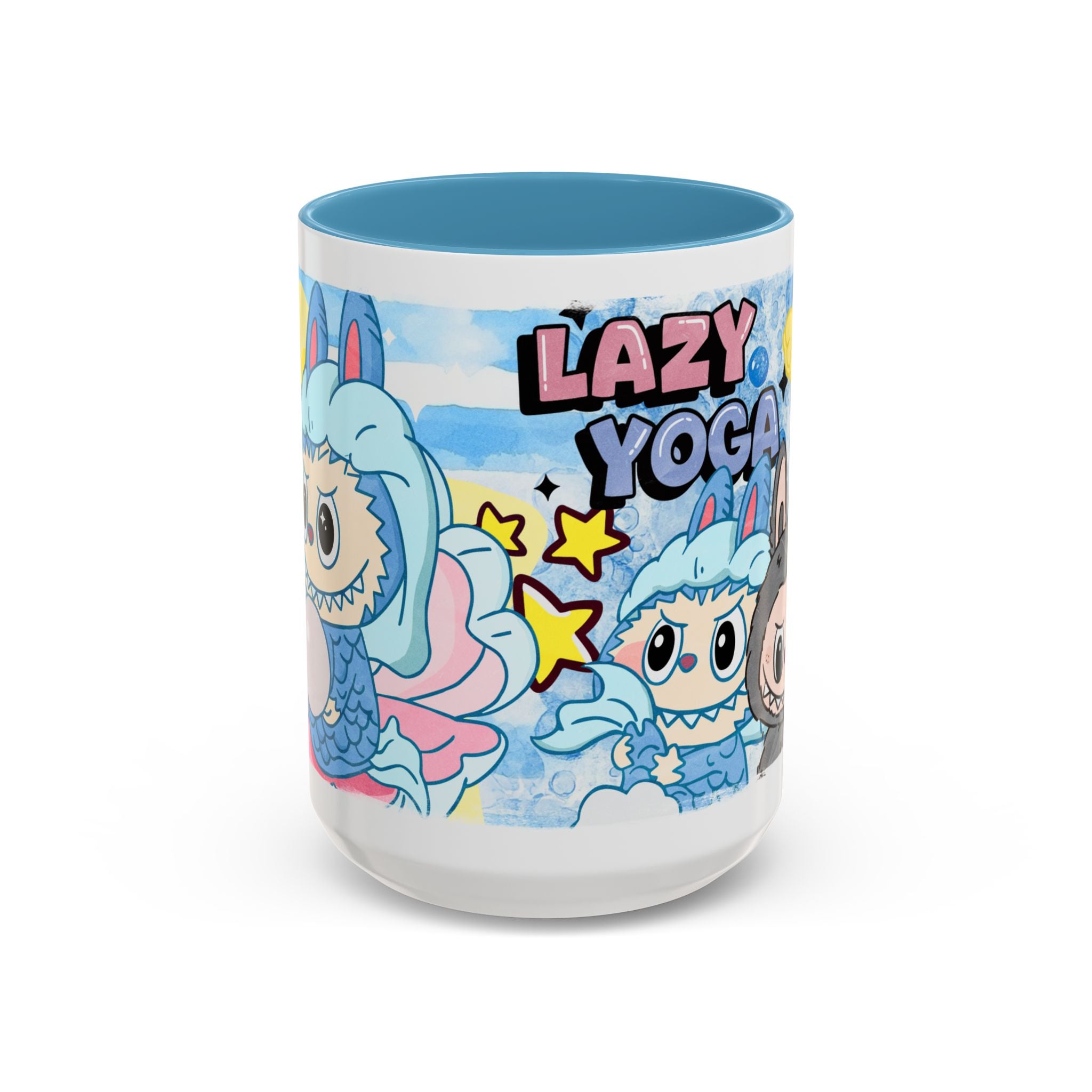 Lazy Yoga Accent Coffee Mug - Cute Animal Design 11oz & 15oz