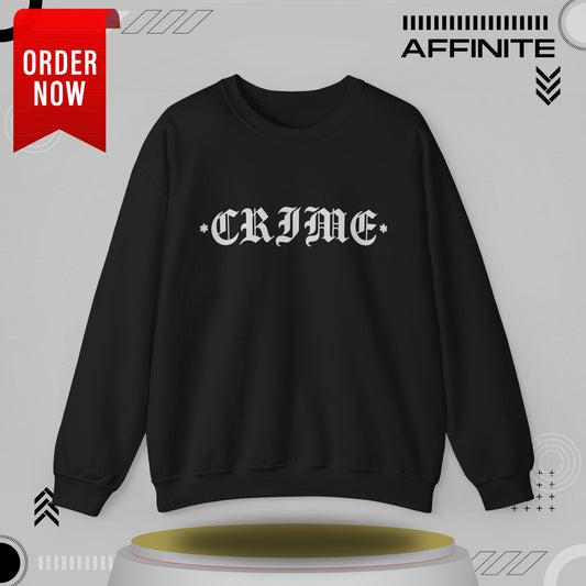 Sweatshirt CRIME Graphic Sweatshirt - Unisex Heavy Blend Crewneck (Cotton/Polyester) Black