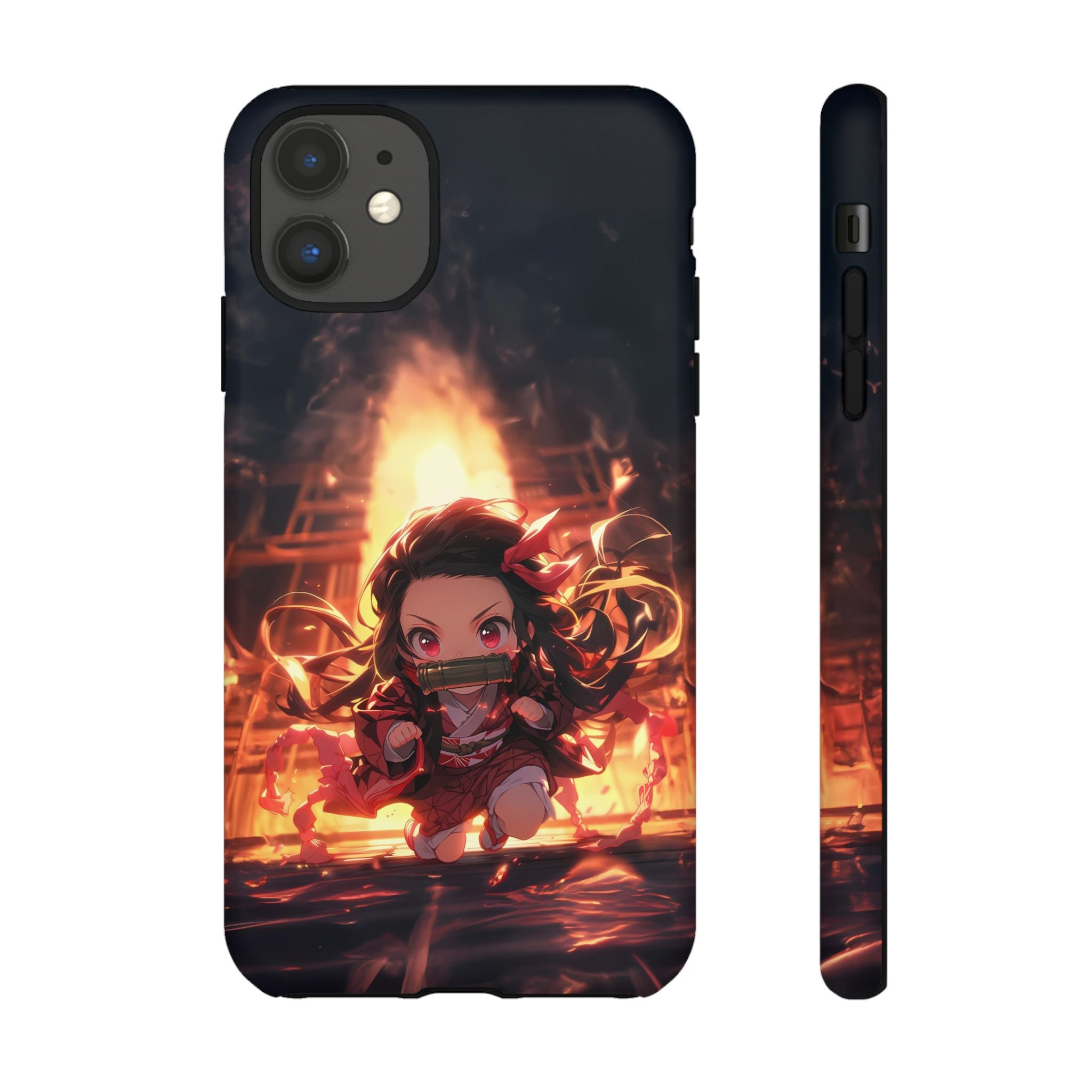 Chibi Nezuko Kamado Tough Phone Case – Anime Protective Case for iPhone & Samsung, UV Resistant, Durable & Stylish