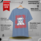 T-Shirt Fun Graphic Tees - Born to Be Awesome Unisex Shirt | For Teen & Adults | Affinite Steel Blue