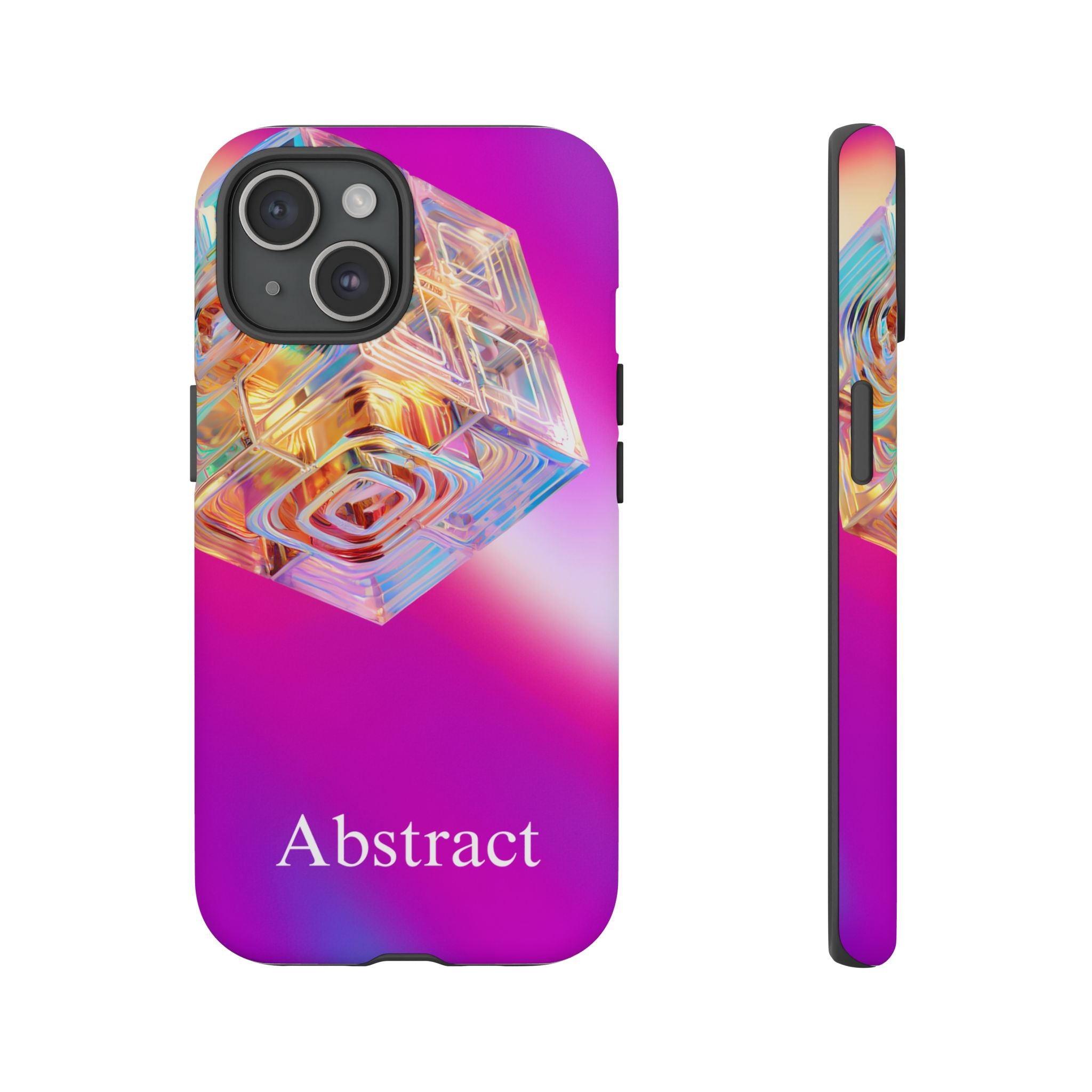 Vibrant 3D Cube Phone Case - Colorful Gradient Art for iPhone, Samsung & Pixel