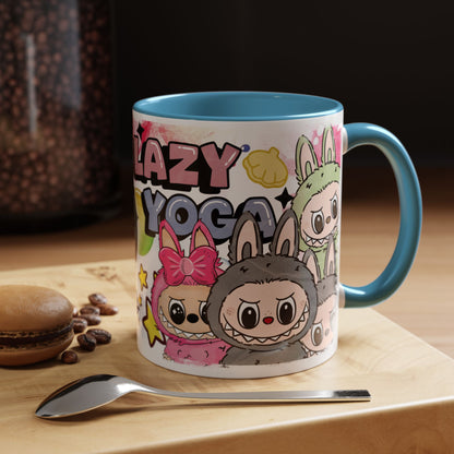 Mug Lazy Yoga Accent Coffee Mug - Fun and Colorful 11oz & 15oz Mugs for Coffee Lovers