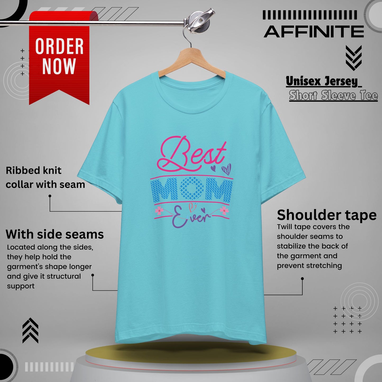 T-Shirt Best Mom Ever – Show Love & Appreciation in This T Shirt Turquoise