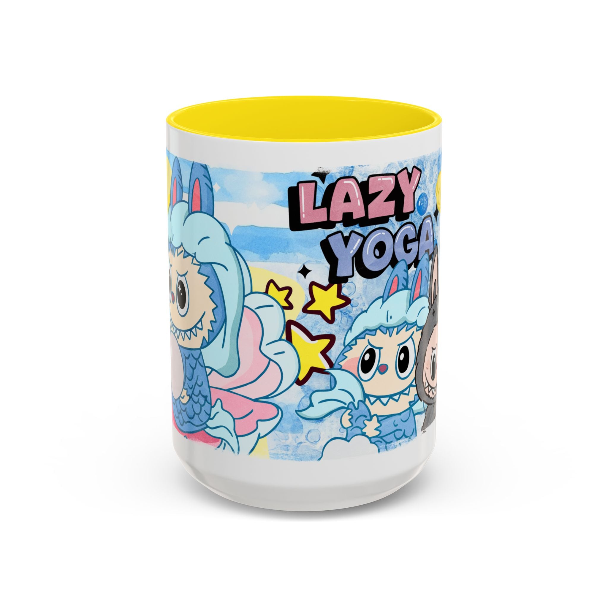 Lazy Yoga Accent Coffee Mug - Cute Animal Design 11oz & 15oz