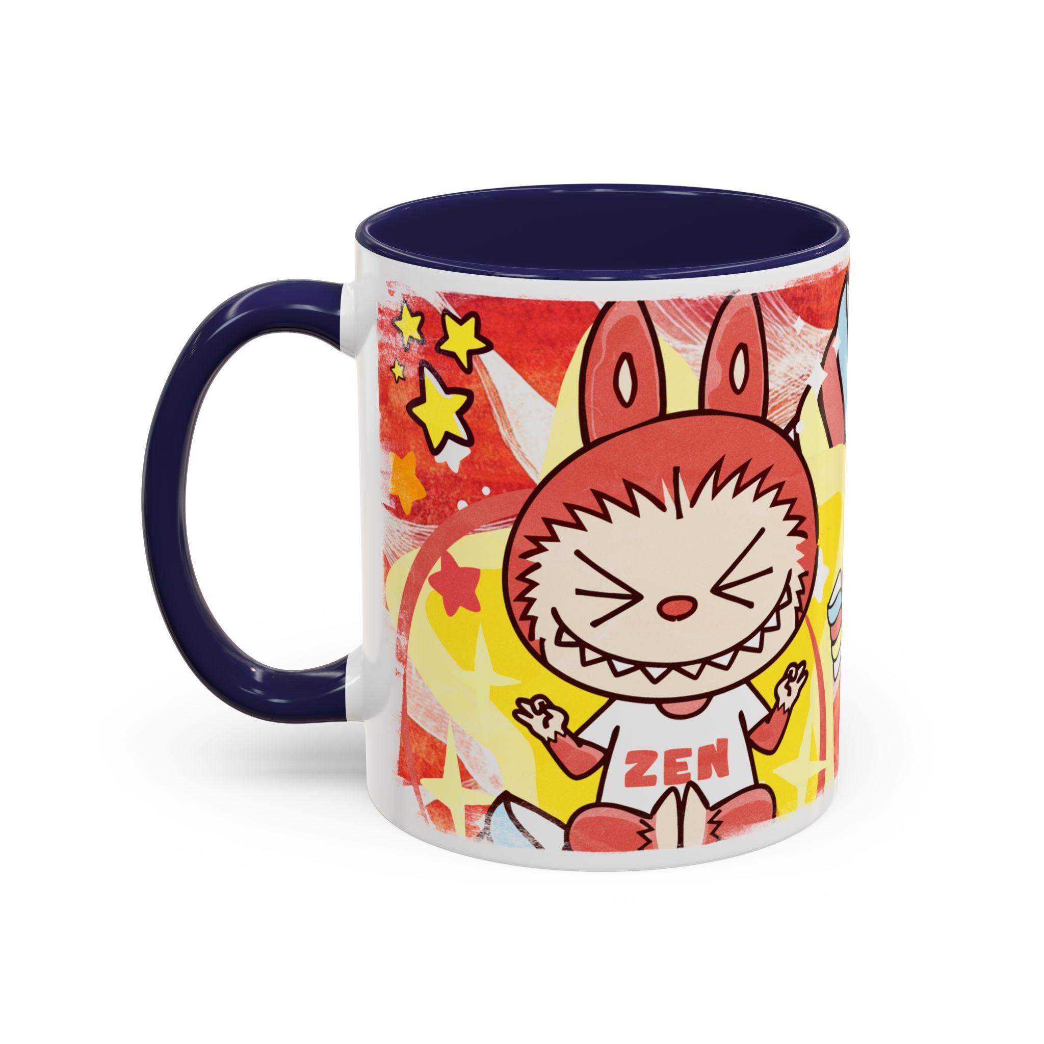 Lazy Yoga Labubu Cartoon Accent Coffee Mug - Fun and Playful Design for Coffee Lovers