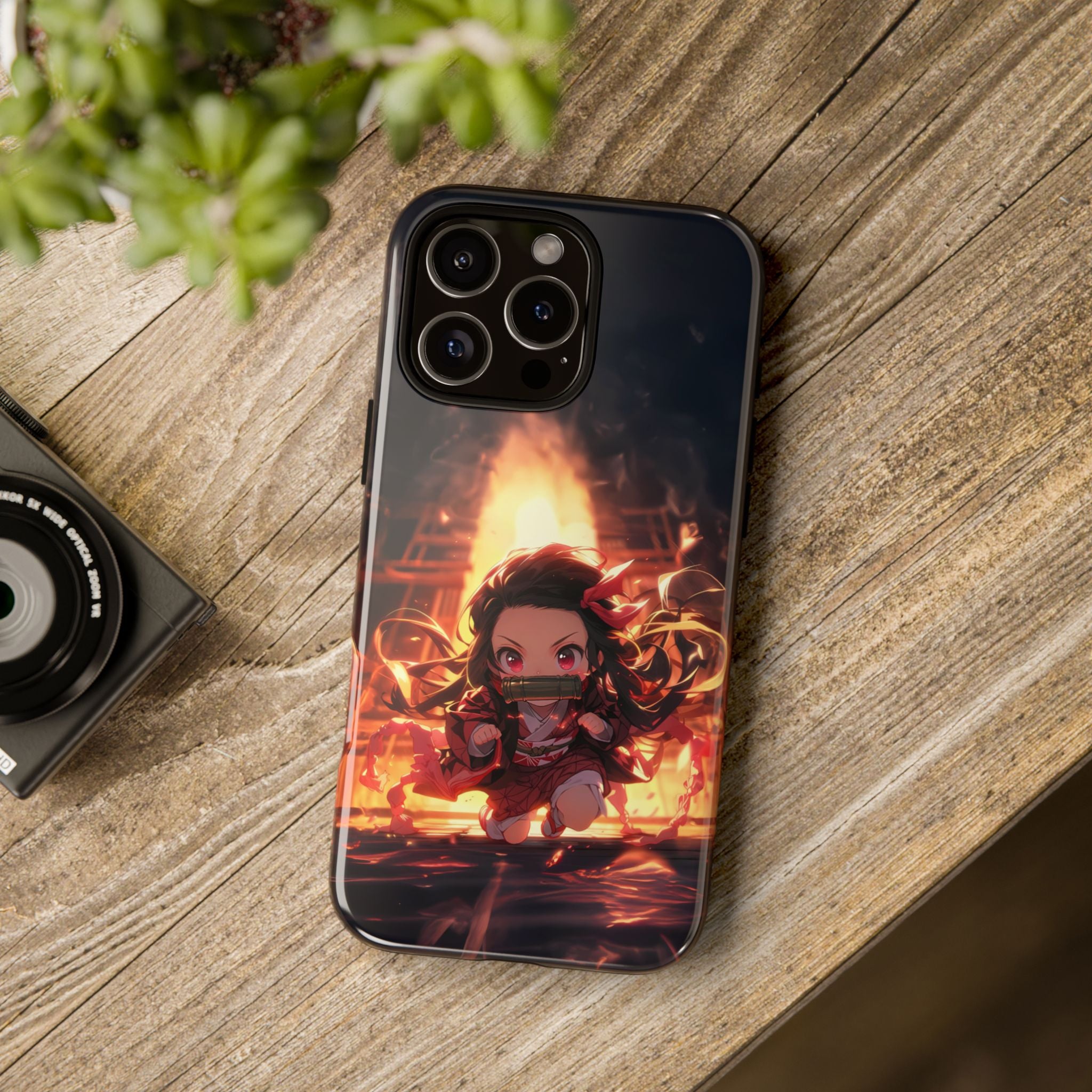 Chibi Nezuko Kamado Tough Phone Case – Anime Protective Case for iPhone & Samsung, UV Resistant, Durable & Stylish