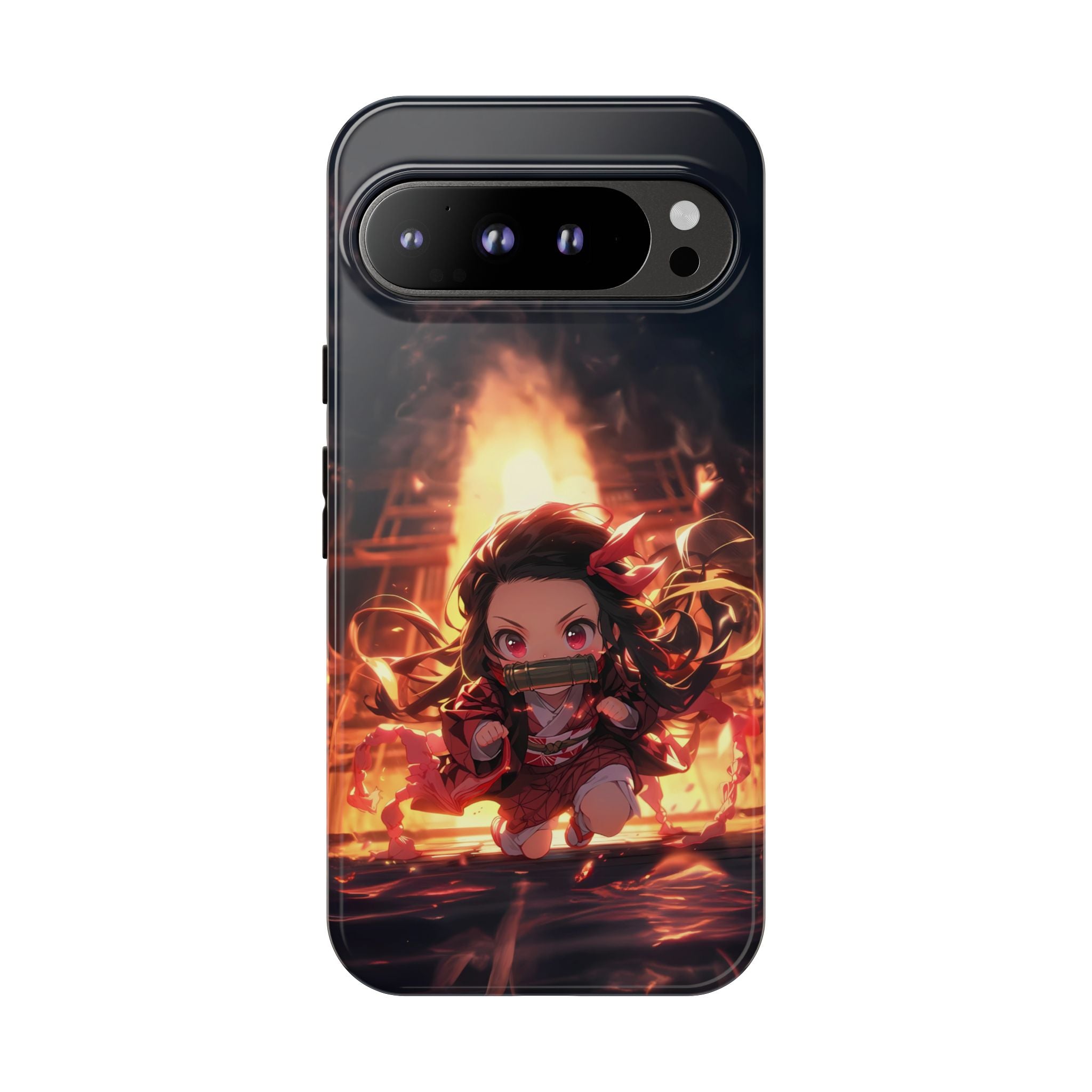Chibi Nezuko Kamado Tough Phone Case – Anime Protective Case for iPhone & Samsung, UV Resistant, Durable & Stylish