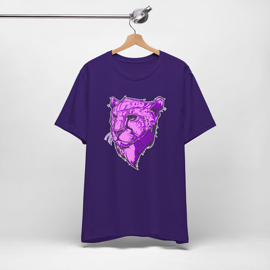 T-Shirt Vibrant Purple Leopard Tee - Unisex Jersey Shirt, Wild Animal Print, Graphic Tee, Gifts for Nature Lovers, Unique Artwear, Stylish [...] Team Purple