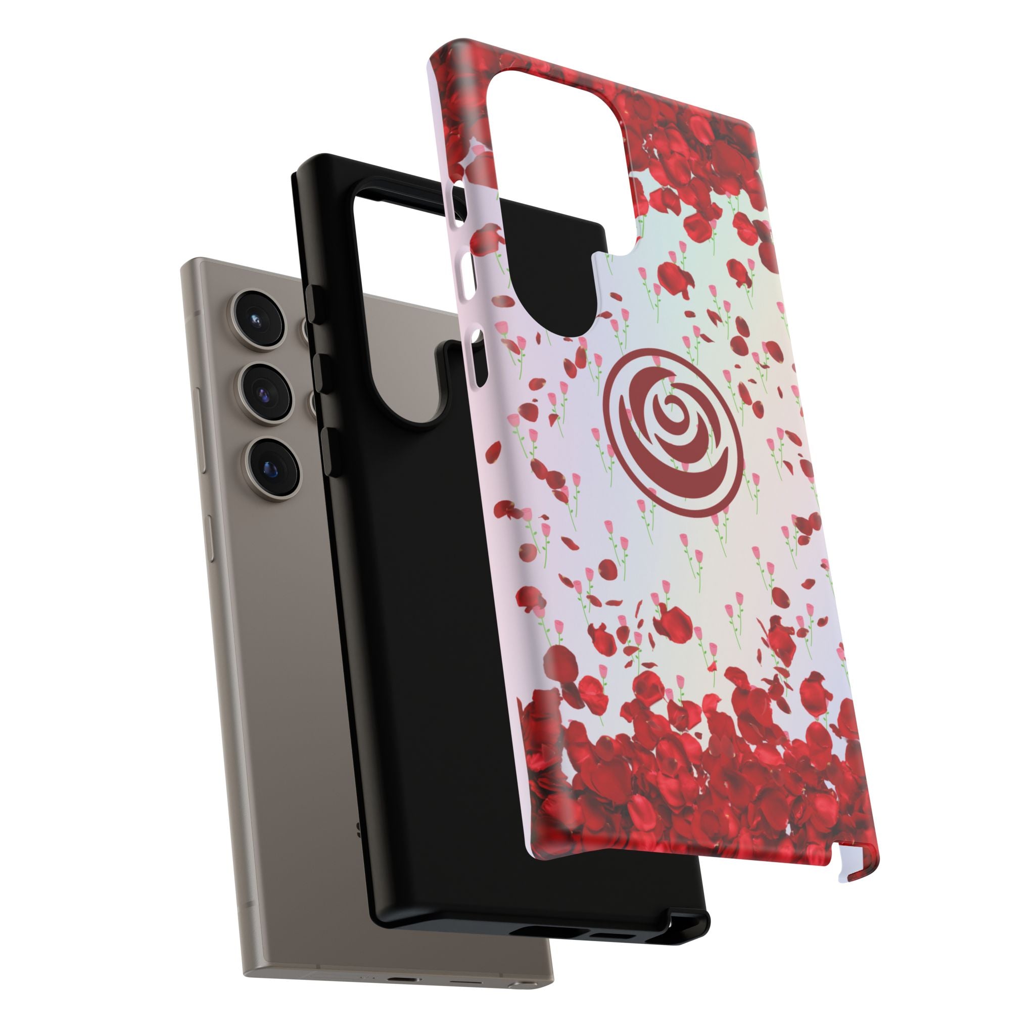 Tough Cases - Red Blossom Elegance Themed Phone Protection for iPhone, Samsung, and Google Pixel (Matte/Glossy)