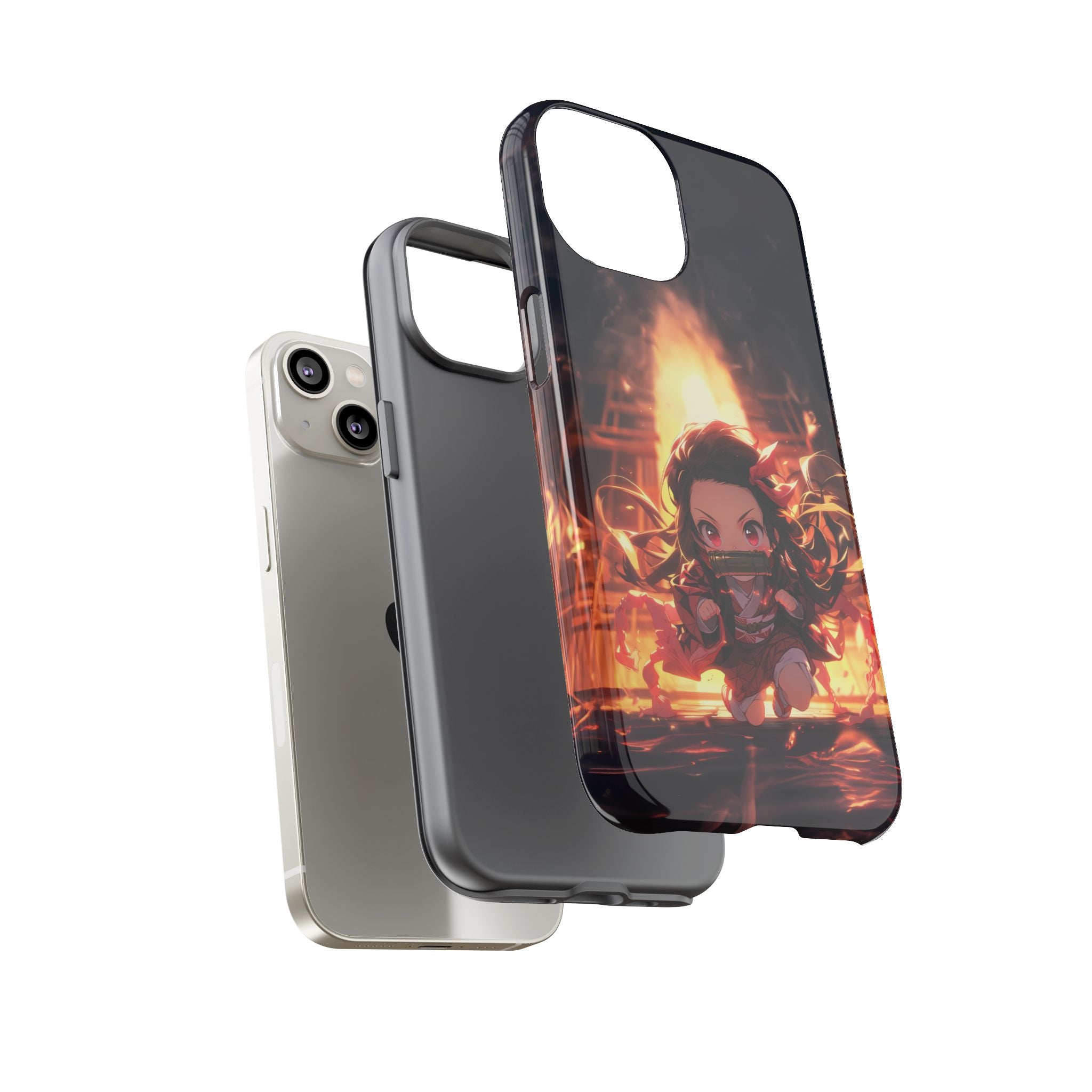 Chibi Nezuko Kamado Tough Phone Case – Anime Protective Case for iPhone & Samsung, UV Resistant, Durable & Stylish