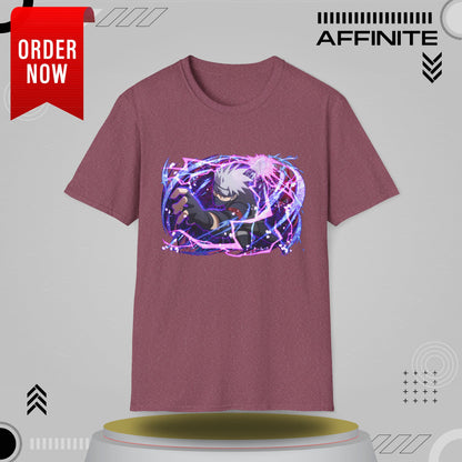 T-Shirt Unisex Softstyle T-Shirt - Bold Anime Kakashi Graphics Heather Maroon