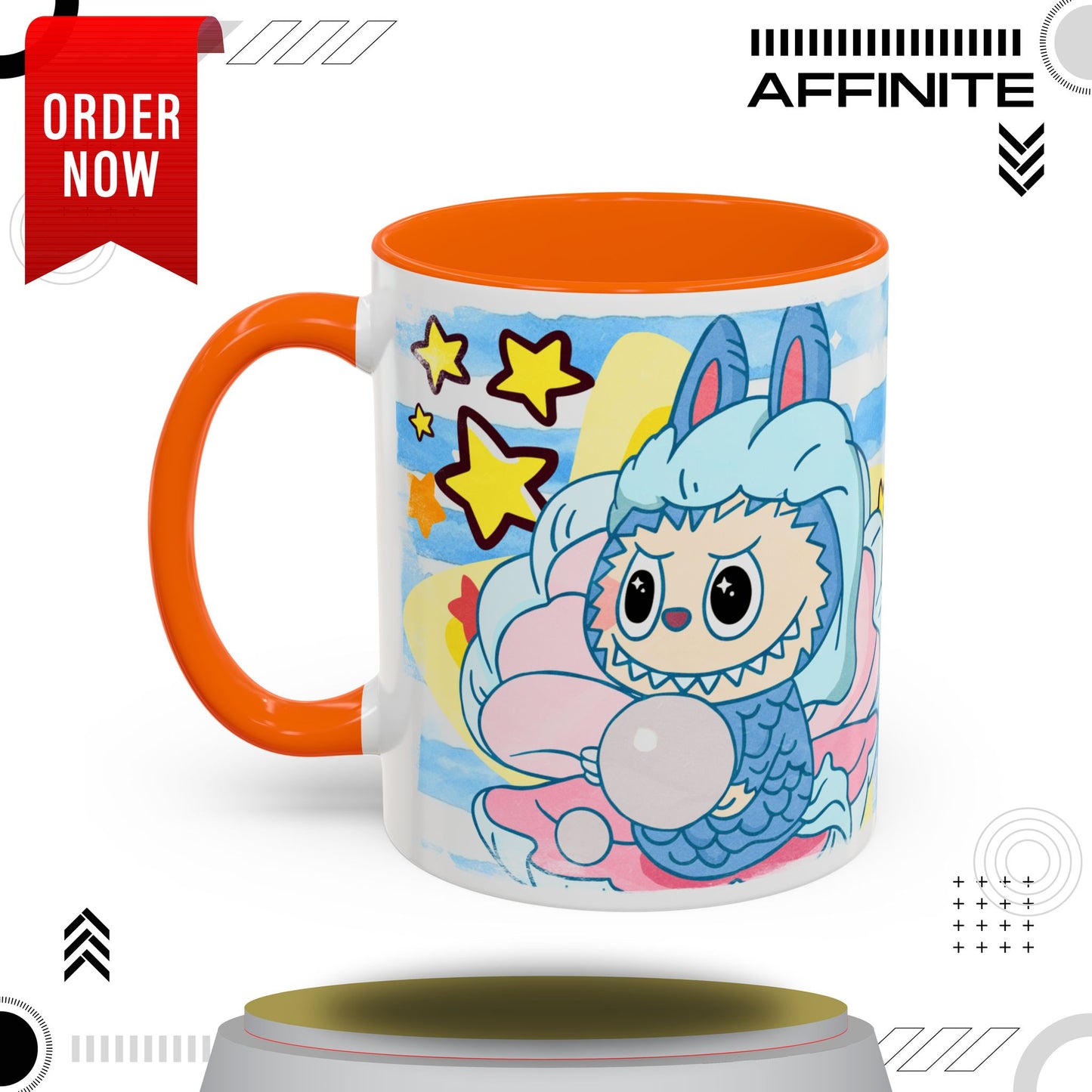 Mug Lazy Yoga Accent Coffee Mug - Cute Animal Design 11oz & 15oz 11oz Orange