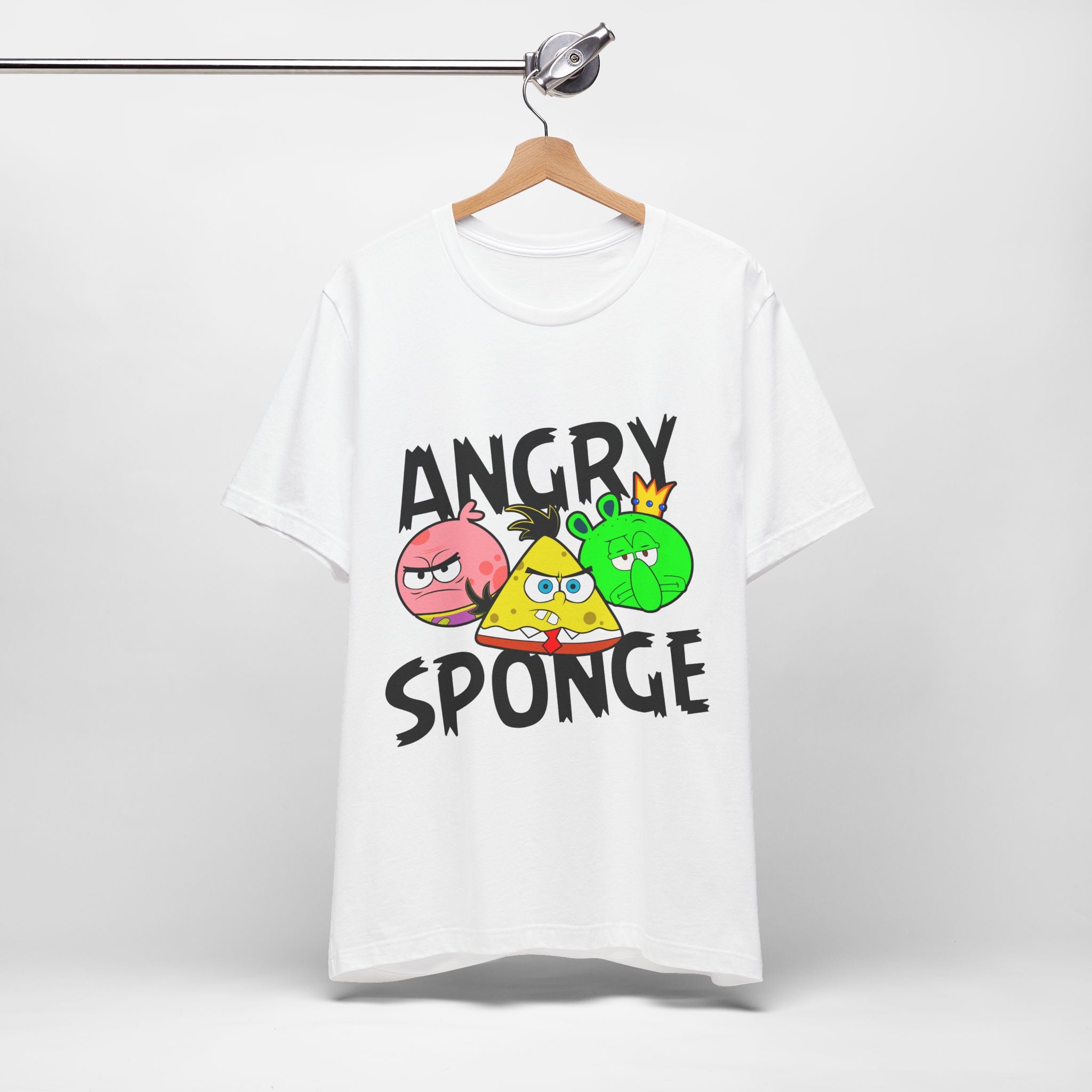 Funny Graphic Tee, Angry Sponge T-Shirt, Unisex Cartoon Shirt, Gift for Gamers, Casual Wear, Holiday Apparel