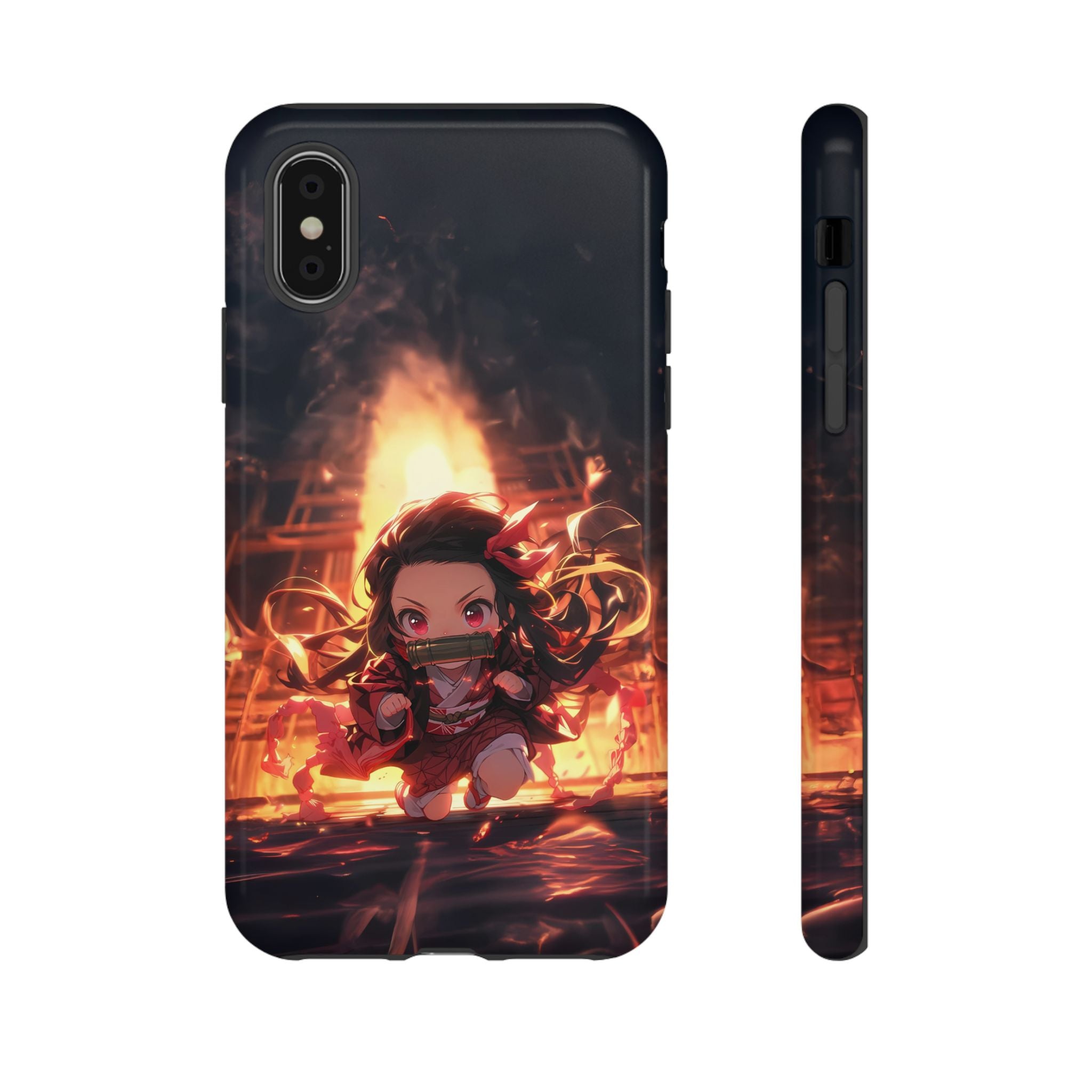 Chibi Nezuko Kamado Tough Phone Case – Anime Protective Case for iPhone & Samsung, UV Resistant, Durable & Stylish