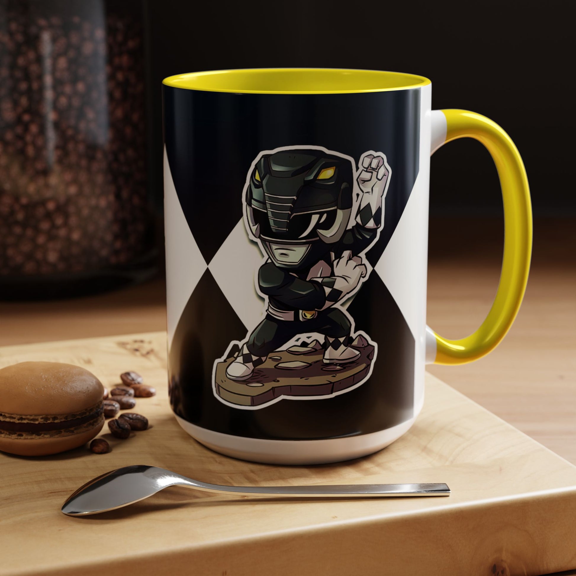 Mug Mighty Morphin Power Rangers Black Ranger Ceramic Mug - 11oz & 15oz Coffee Mug - Accent Mug for Pop Culture Fans